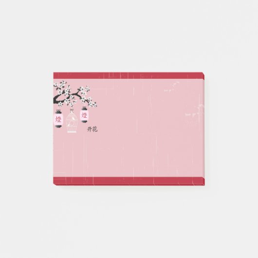 Bloesem vogelkooi rood 'Licht' Post-it® Notes (Voorkant)