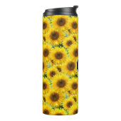 Bloesem Zonnebloemen en Monogram Thermosbeker (Gedraaid links)