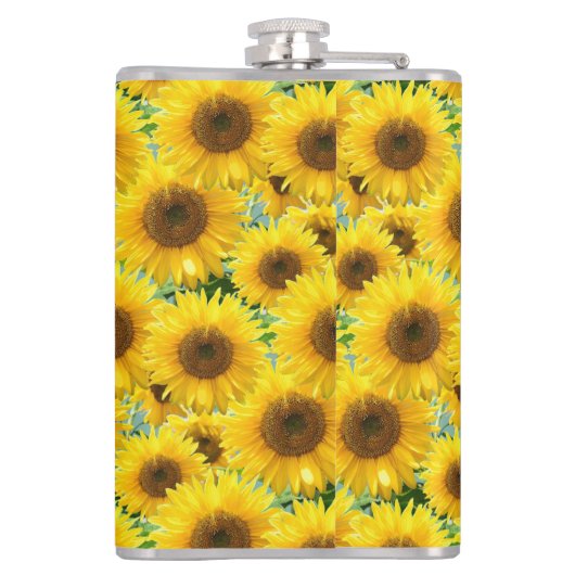 Bloesem Zonnebloemen Heupfles (Achterkant)