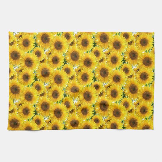 Bloesem Zonnebloemen Theedoek (Horizontaal)