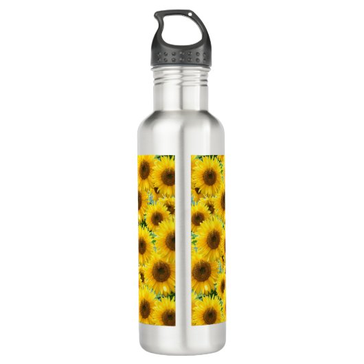 Bloesem Zonnebloemen Waterfles (Achterkant)