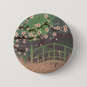 Bloesem Zonsondergang Ronde Button 5,7 Cm