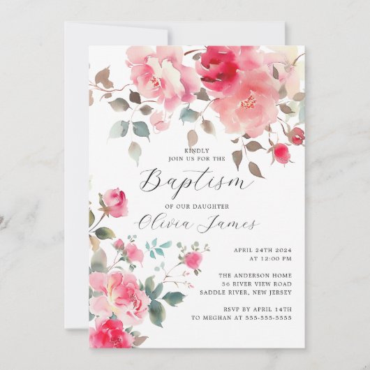 Bloesembloesem Doop Kaart (Voorkant)