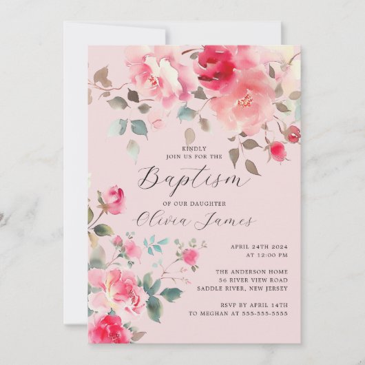 Bloesembloesem Doop Kaart (Voorkant)