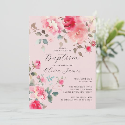 Bloesembloesem Doop Kaart (Staand voorkant)