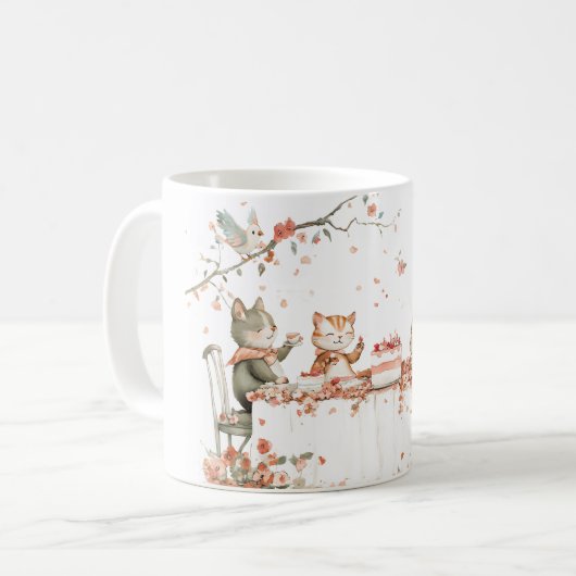 Bloesemfeest met katten koffiemok (Voorkant links)