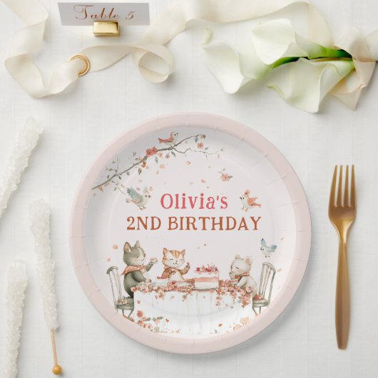 Bloesemfeest met katten papieren bordje (Huwelijk)