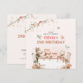 Bloesemfeest met katten uitnodiging (Voorkant / Achterkant)