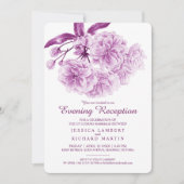 Bloesemlente paarse schemeravondreceptie kaart (Voorkant)