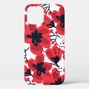 Bloesemrood: Abstract handgetekend patroon. Case-Mate iPhone Case
