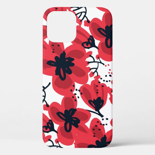 Bloesemrood: Abstract handgetekend patroon. Case-Mate iPhone Case (Achterkant)