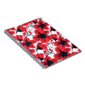 Bloesemrood: Abstract handgetekend patroon. Notitieboek (Rechterzijde)