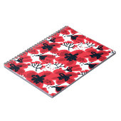 Bloesemrood: Abstract handgetekend patroon. Notitieboek (Linkerzijde)