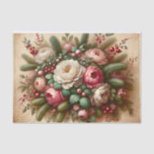  bloesems Antiek Roze & Wit Kerst Tissuepapier (Voorkant)