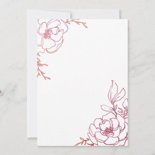 Bloesems Bloemen Bloemen Bruiloft Ontwerp Kaart (Achterkant)