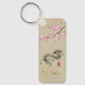 Bloesems Chinese Draak Nieuwjaar Monogram RecK Sleutelhanger (Voorkant)
