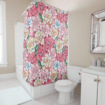 Bloesems douchegordijn
