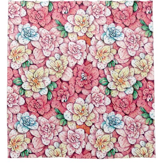 Bloesems douchegordijn (Voorkant)