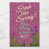 Bloesems douchen fris als de lente! Bourgondië Wijn Etiket (Enkel label)