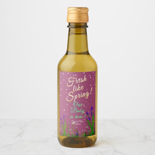 Bloesems douchen fris als de lente! Bourgondië Wijn Etiket (Voorkant)