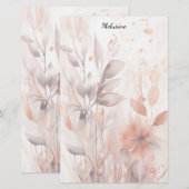 Bloesems en bladeren briefpapier (Voorkant / Achterkant)