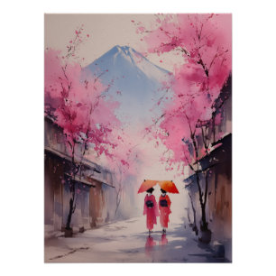 Bloesems en Stilte – Wandel onder de Sakura Perfect Poster