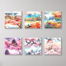 Bloesems en Tempels: Canvas Collectie