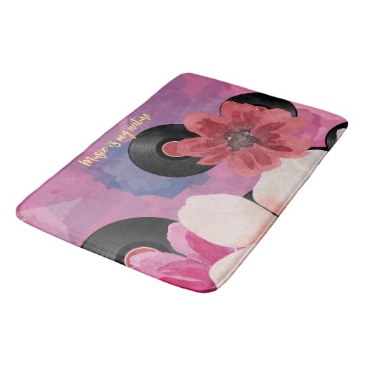Bloesems en Vinyl Badmat (Gekanteld)