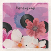 Bloesems en Vinyl Glazen Onderzetter (Voorkant)