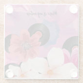 Bloesems en Vinyl Glazen Onderzetter (Achterkant)