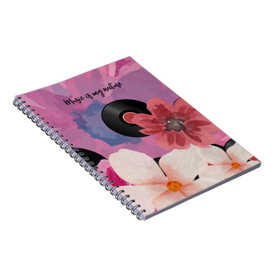 Bloesems en Vinyl Notitieboek (Rechterzijde)