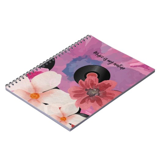 Bloesems en Vinyl Notitieboek (Linkerzijde)