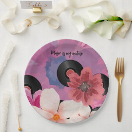 Bloesems en Vinyl Papieren Bordje