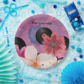 Bloesems en Vinyl Papieren Bordje (Feest)