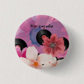Bloesems en Vinyl Ronde Button 3,2 Cm (Voorkant)