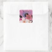 Bloesems en Vinyl Vierkante Sticker (Tas)