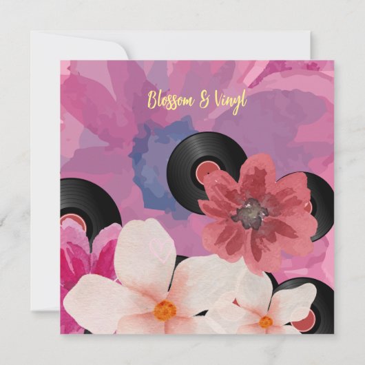 Bloesems en Vinyl Wenskaarten (Achterkant)