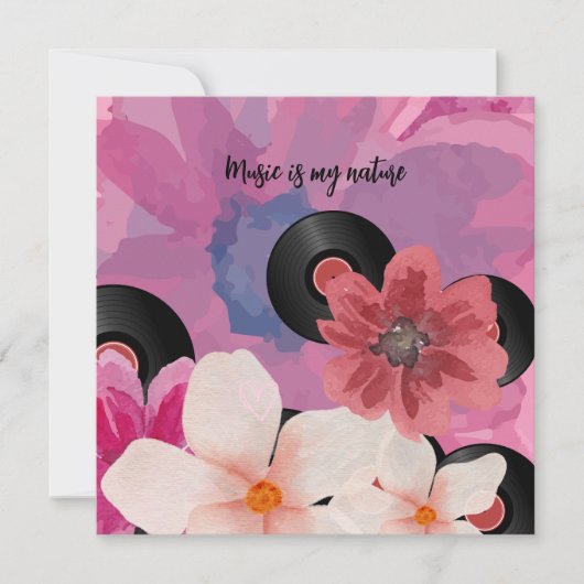 Bloesems en Vinyl Wenskaarten (Voorkant)