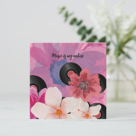 Bloesems en Vinyl Wenskaarten