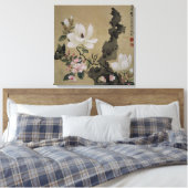 Bloesems en Vlinder  Chinese Kunst Canvas Afdruk (Insitu (Slaapkamer))