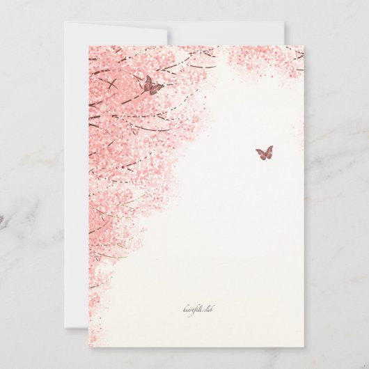 Bloesems en Vlinders Religieuze Uitnodiging (Achterkant)