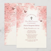 Bloesems en Vlinders Religieuze Uitnodiging (Voorkant / Achterkant)