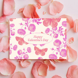 bloesems en vlinders Valentijnsdag Feestdagenkaart