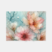 Bloesems in Bloom: een Abstract alcoholinktontwerp Fleece Deken (Voorkant (Horizontaal))