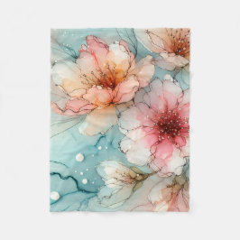 Bloesems in Bloom: een Abstract alcoholinktontwerp Fleece Deken