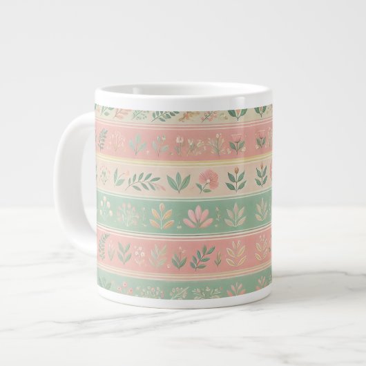 Bloesems in de Stripes Coffee Mok (Links)