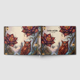 Bloesems in dieprood & Mystieke Uil. Gastenboek