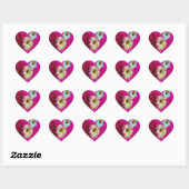 Bloesems in roze   hart sticker (Vel)