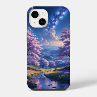 Bloesems onder een sterrenhemel iPhone 14 hoesje