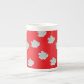 Bloesems op rood porselein kop (Voorkant)